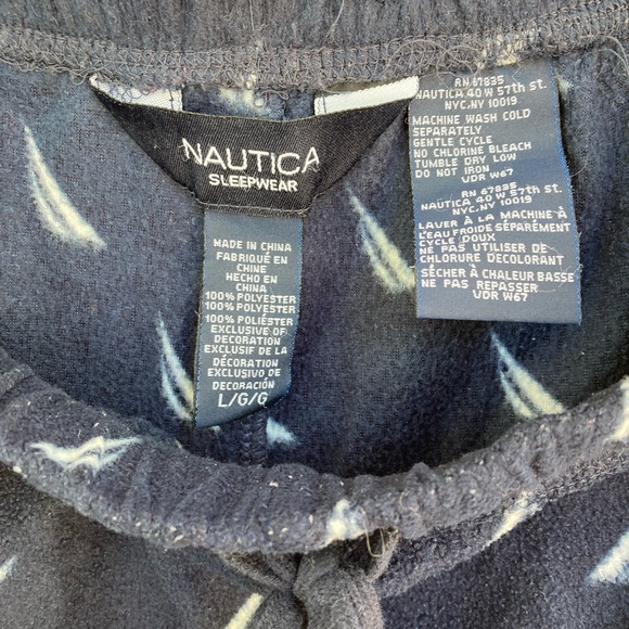 Nautica Men’s Lounge, Soft Fleece Pajama pants with Pockets - Picture 3 of 3